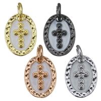 Brass Jewelry Pendants, Flat Oval, plated, enamel, more colors for choice, 9x12x2mm, Hole:Approx 3mm, 10PCs/Lot, Sold By Lot