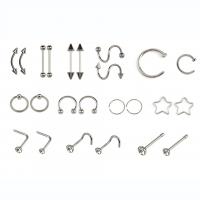Stainless Steel Body Piercing Jewelry Set, with piercing tools, 10-30mm, 37PCs/Set, Sold By Set