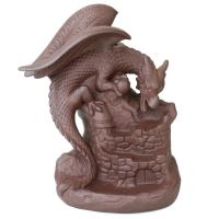 Backflow Incense Burner, Purple Clay, Dragon, durable, 200x155x132mm, Sold By PC