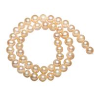 Perlas Redondas Freshwater, Perlas cultivadas de agua dulce, Esférico, natural, Rosado, 8-9mm, agujero:aproximado 0.8mm, Vendido para aproximado 15.3 Inch Sarta