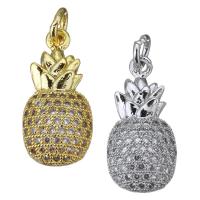 Cubic Zirconia Micro Pave Brass Pendant Pineapple plated micro pave cubic zirconia Approx 3mm Sold By Lot