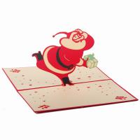 Kartka z życzeniami, Papier, święty Mikołaj, Ręcznie robione, Efekt 3D, 130x155mm, sprzedane przez PC