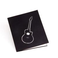 Carte de voeux, papier, guitare, fait à la main, avec enveloppe & effet 3D, 130x150mm, Vendu par PC
