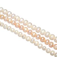 Perlas Redondas Freshwater, Perlas cultivadas de agua dulce, Esférico, natural, diferentes estilos para la opción, 9-10mm, agujero:aproximado 0.8mm, Vendido para aproximado 14.5 Inch, aproximado 15.5 Inch Sarta