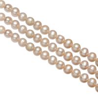 Perles de nacre rondes de culture d'eau douce, perle d'eau douce cultivée, naturel, 6-7mm, Trou:Environ 0.8mm, Vendu par Environ 15.5 pouce brin