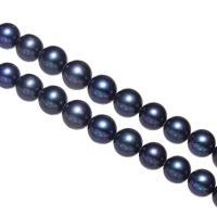 Brambor pěstované sladkovodní perle, Sladkovodní Pearl, modrý, 9-10mm, Otvor:Cca 0.8mm, Prodáno za Cca 15 inch Strand