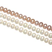 Runde ferskvandskulturperle Beads, Ferskvandsperle, naturlig, flere farver til valg, 7-8mm, Hole:Ca. 0.8mm, Solgt Per Ca. 15.7 inch Strand