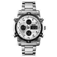 SKmei® Men Jewelry Watch, Stainless Steel, with Tibetan Style dial & Glass, plated, 30M waterproof & LED & for man, more colors for choice, 48x58x16mm, 22mm, Length:Approx 9 Inch, Sold By PC