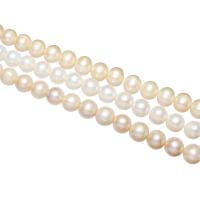 Perlas Redondas Freshwater, Perlas cultivadas de agua dulce, Esférico, natural, diferentes estilos para la opción, 11-12mm, agujero:aproximado 0.8mm, Vendido por Sarta