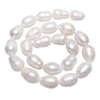 Barock kultivierten Süßwassersee Perlen, Natürliche kultivierte Süßwasserperlen, Klumpen, natürlich, weiß, 10-11mm, Bohrung:ca. 0.8mm, verkauft per ca. 15.5 ZollInch Strang