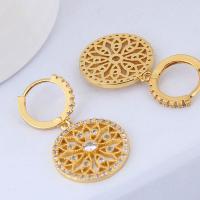 Brass Huggie Hoop Drop Earring real gold plated micro pave cubic zirconia & for woman nickel lead & cadmium free Sold By Pair
