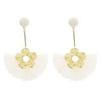 Cotton Cord Tassel Earring with Sequins & Zinc Alloy gold color plated for woman nickel lead & cadmium free Sold By Pair