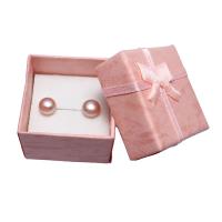 Brass Stud Earring with Freshwater Pearl Potato real rose gold plated for woman pink nickel lead & cadmium free 7-7.5mm Sold By Pair