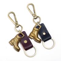 Schlüsselanhänger, Zinklegierung, mit Leder, Schuhe, antike Bronzefarbe plattiert, keine, 40x43mm, 10PCs/Menge, verkauft von Menge