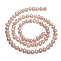 Barock kultivierten Süßwassersee Perlen, Natürliche kultivierte Süßwasserperlen, Klumpen, natürlich, Rosa, 5-6mm, Bohrung:ca. 0.8mm, verkauft per ca. 15.5 ZollInch Strang