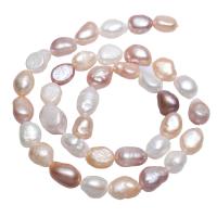 Barocco coltivate in acqua dolce Perla, perla d'acquadolce coltivata naturalmente, Pepite, naturale, colori misti, 8-9mm, Foro:Appross. 0.8mm, Venduto per Appross. 15 pollice filo