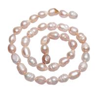 Barock kultivierten Süßwassersee Perlen, Natürliche kultivierte Süßwasserperlen, Klumpen, natürlich, Rosa, 6-7mm, Bohrung:ca. 0.8mm, verkauft per ca. 15 ZollInch Strang