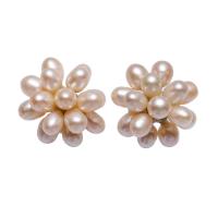 Freshwater Pearl Earrings Brass with Freshwater Pearl platinum plated for woman pink nickel lead & cadmium free Length Approx 15.5 Inch Sold By Pair