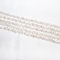 Runde ferskvandskulturperle Beads, Ferskvandsperle, naturlig, hvid, 3-4mm, Hole:Ca. 0.8mm, Solgt Per Ca. 15 inch Strand