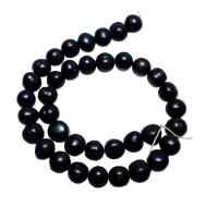 Cultured Potato Freshwater Pearl Beads, black, 11-12mm, Hole:Approx 0.8mm, Sold Per Approx 15 Inch Strand