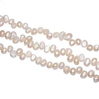 Barocco coltivate in acqua dolce Perla, perla d'acquadolce coltivata naturalmente, Pepite, naturale, bianco, 8-9mm, Foro:Appross. 0.8mm, Venduto per Appross. 14.5 pollice filo