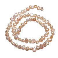 Perlas Patata Freshwater, Perlas cultivadas de agua dulce, natural, Rosado, 4-5mm, agujero:aproximado 0.8mm, Vendido para aproximado 14.5 Inch Sarta