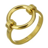 Stainless Steel Finger Ring gold color plated & for woman 14mm Sold By PC