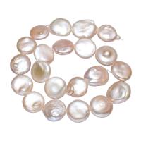Cultured Coin Freshwater Pearl Beads Flat Round natural pink 16-18mm Sold Per Approx 15.7 Inch Strand