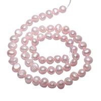 Barock odlad sötvattenspärla pärlor, Freshwater Pearl, Nuggets, naturlig, rosa, 7-8mm, Såld Per Ca 15.7 inch Strand
