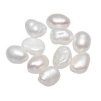 Naturales agua dulce perlas sueltas, Perlas cultivadas de agua dulce, Patata, Blanco, 5-6mm, agujero:aproximado 0.8mm, Vendido por UD