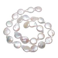 Keishi 培養した淡水の真珠, 天然有核フレッシュウォーターパール, 楕円, 天然, ホワイト, 13-14mm, 穴:約 0.8mm, で販売される 約 15 インチ ストランド