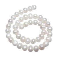 Cultured Potato Freshwater Pearl Beads, natural, white, 9-10mm, Hole:Approx 0.8mm, Sold Per Approx 15 Inch Strand