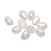 Naturales agua dulce perlas sueltas, Perlas cultivadas de agua dulce, Patata, Blanco, 6-7mm, agujero:aproximado 0.8mm, Vendido por UD