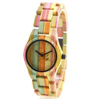 BEWELL® Watch Collection, Bamboo, with Glass & Stainless Steel, black ionic, Life water resistant & for woman, more colors for choice, 40mm, Length:Approx 8.5 Inch, Sold By PC