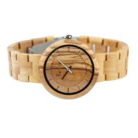 Reloj de joyería Redear®Men, Bambú, con Vidrio & acero inoxidable, chapado, natural & para hombre, 42x11mm, longitud:aproximado 8.6 Inch, Vendido por UD