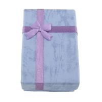 Schmuck Geschenkkarton, Papier, mit Seide, Rechteck, himmelblau, 50x80x25mm, 16PCs/Tasche, verkauft von Tasche