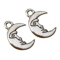 Tibetan Style Moon Pendants, antique silver color plated, nickel, lead & cadmium free, 13x16x2mm, Hole:Approx 2mm, 100PCs/Lot, Sold By Lot