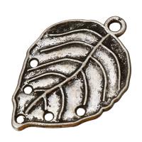 Tibetan Style Leaf Pendants, antique silver color plated, multihole, nickel, lead & cadmium free, 21x30x2mm, Hole:Approx 2mm, 100PCs/Lot, Sold By Lot
