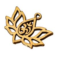 Tibetan Style Flower Pendants, antique gold color plated, nickel, lead & cadmium free, 20x16x2mm, Hole:Approx 1mm, 100PCs/Lot, Sold By Lot