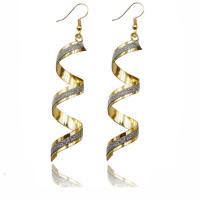 Zinc Alloy Drop Earrings plated for woman & frosted 80mm Sold By Pair
