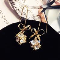 Tibetan Style Drop Earrings, plated, for woman & with cubic zirconia, more colors for choice, 30x20mm, Sold By Pair