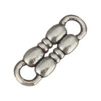 Tibetan Style Connector, antique silver color plated, 1/1 loop, nickel, lead & cadmium free, 6x17x2mm, Hole:Approx 3mm, 100PCs/Lot, Sold By Lot