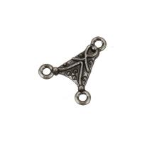 Tibetan Style Connector, Triangle, antique silver color plated, 1/2 loop, nickel, lead & cadmium free, 12x14x3mm, Hole:Approx 1mm, 100PCs/Lot, Sold By Lot