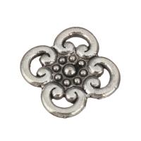 Tibetan Style Jewelry Cabochons, Flower, antique silver color plated, nickel, lead & cadmium free, 16x16x3mm, 100PCs/Lot, Sold By Lot