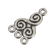 Tibetan Style Connector, antique silver color plated, 1/3 loop, nickel, lead & cadmium free, 13x21x2mm, 100PCs/Lot, Sold By Lot