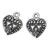 Tibetan Style Heart Pendants, antique silver color plated, nickel, lead & cadmium free, 12x15x2mm, Hole:Approx 1mm, 100PCs/Lot, Sold By Lot