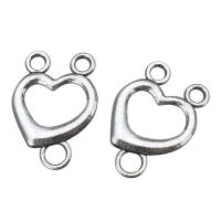 Heart Tibetan Style Connector, antique silver color plated, 1/1 loop, nickel, lead & cadmium free, 15x21x4mm, Hole:Approx 3mm, 100PCs/Lot, Sold By Lot