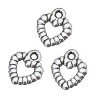 Tibetan Style Heart Pendants, antique silver color plated, nickel, lead & cadmium free, 10x11x2mm, Hole:Approx 1mm, 100PCs/Lot, Sold By Lot