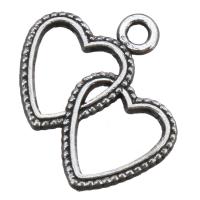 Tibetan Style Heart Pendants, antique silver color plated, nickel, lead & cadmium free, 23x24x2mm, Hole:Approx 2mm, 100PCs/Lot, Sold By Lot