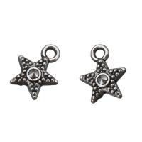 Tibetan Style Star Pendant, antique silver color plated, nickel, lead & cadmium free, 10x12x3mm, Hole:Approx 2mm, 100PCs/Lot, Sold By Lot